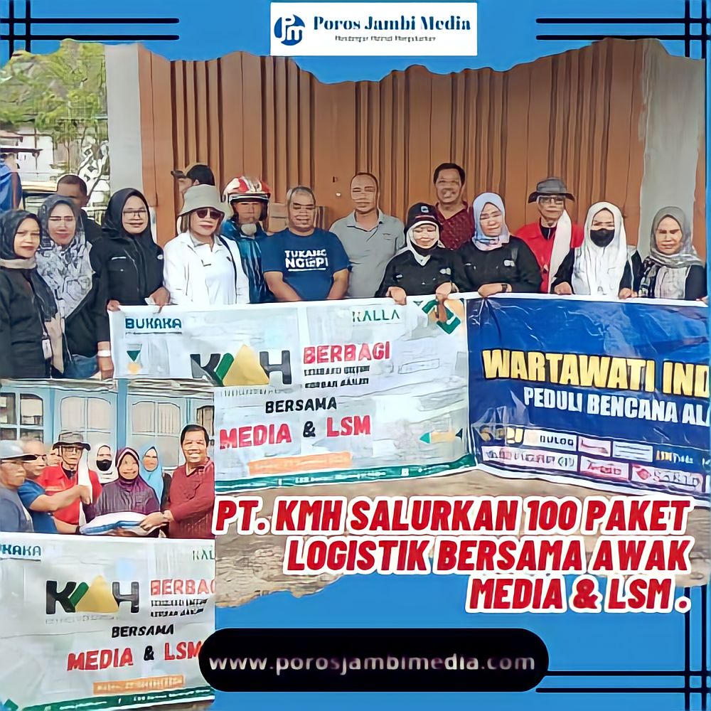 PT. KMH SALURKAN 100 PAKET LOGISTIK BERSAMA AWAK MEDIA & LSM 1706354814476