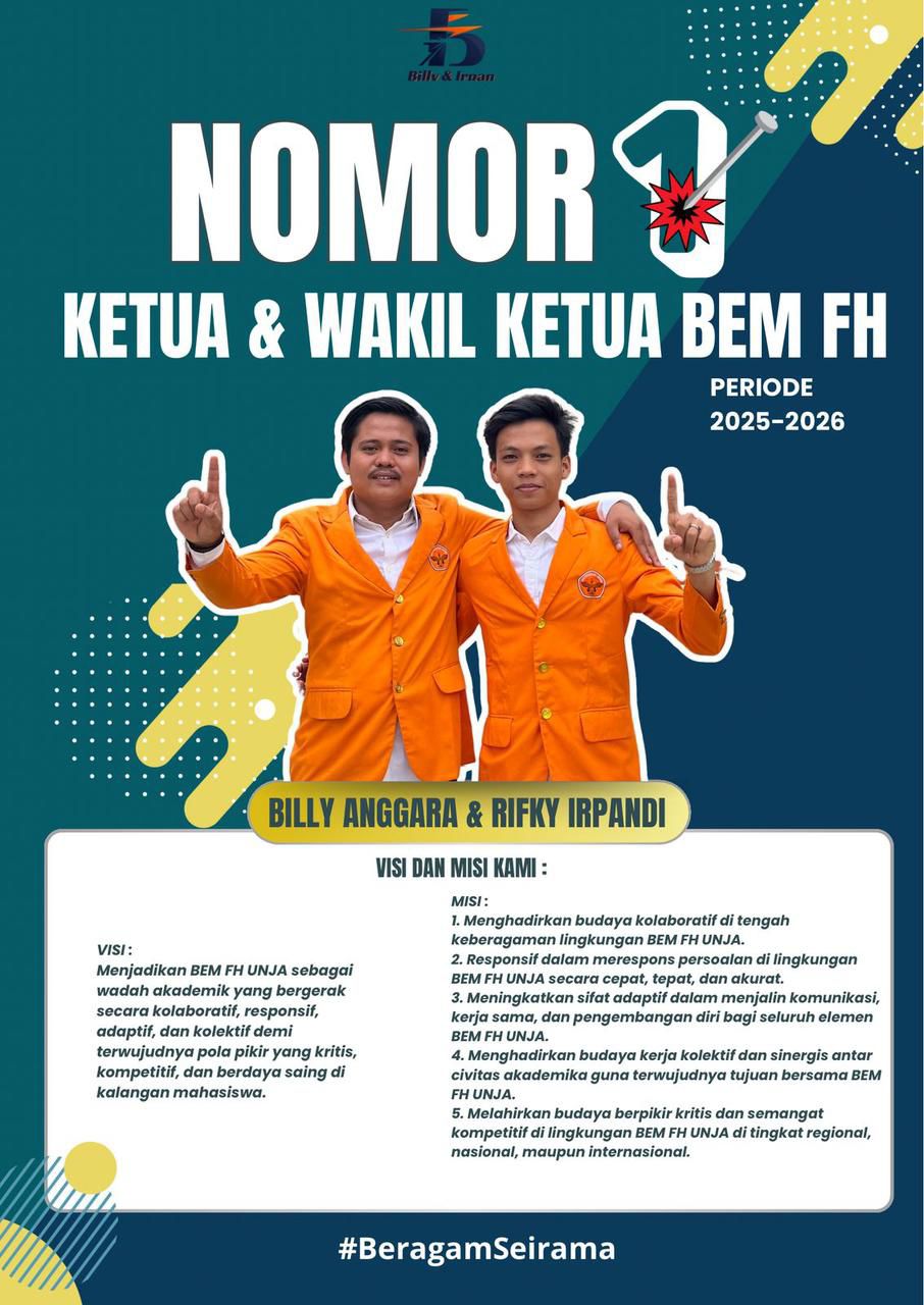 Calon Ketua dan Wakil Ketua BEM FH UNJA Bily-Irpan Beragam Seirama siap Untuk Berjalan Bersama! IMG-20250621-WA0007